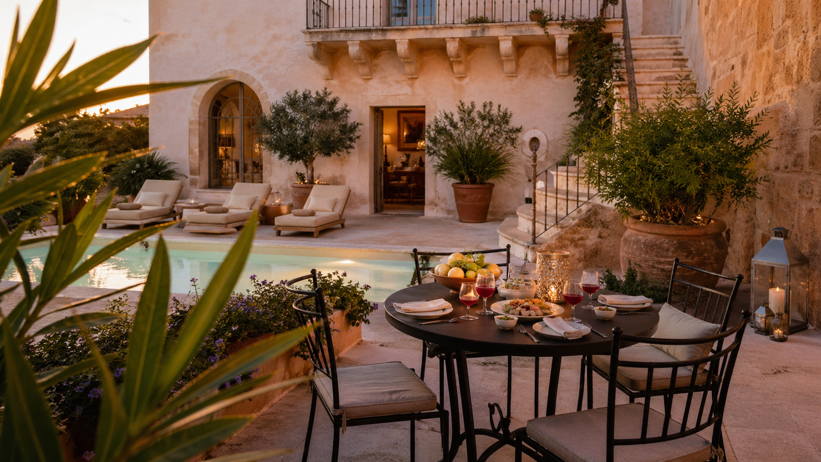 Ruhiger mediterraner Innenhof - Sizilien