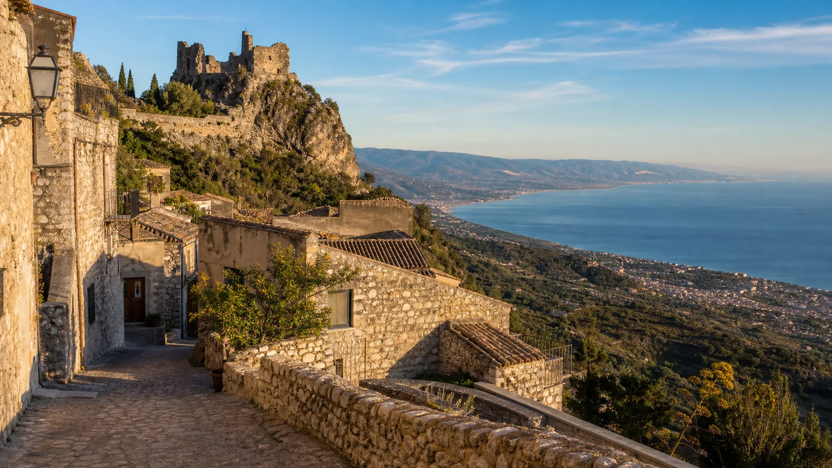 Forza d'Agrò mit Castello Argano und Aussicht zur Taormina-Bucht