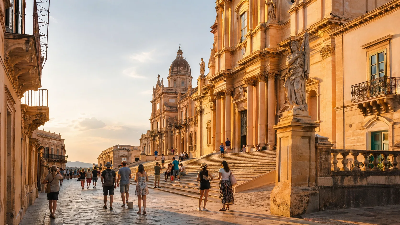 Val di Noto Barock-Architektur in honigfarbenem Kalkstein
