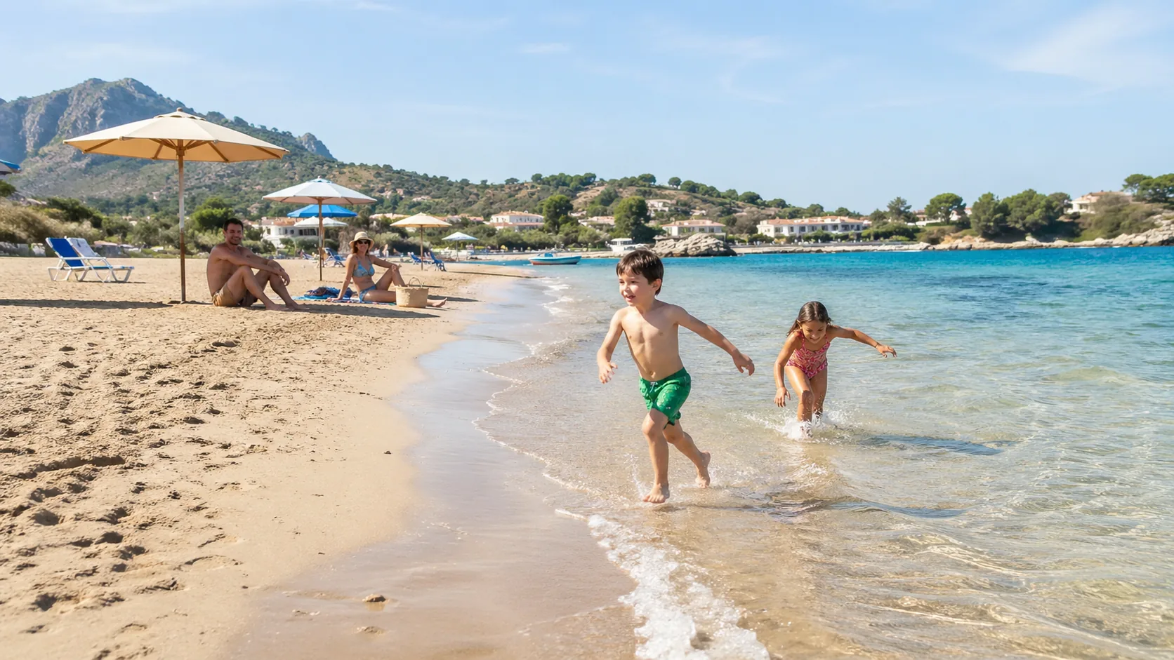 Familien-Strandtag auf Sizilien